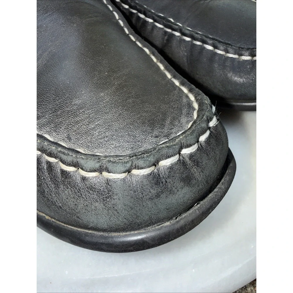 Ecco Men's Leather Loafers Walking Shoes Arch Support Black 42 US 8-81/2 WORN IN